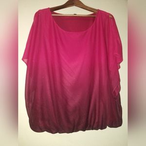 Xl red/black ombre blouse
